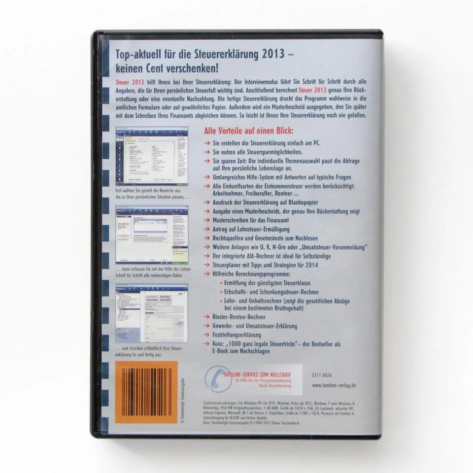 KONZ Steuer 2013 - Das Einkommensteuer-Programm (CD-ROM ohne Begleitheft) - Bild 2 von 3