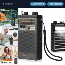 Portable AM FM SW Transistor Radio with Solar Charging, COB Light, Compact Desig