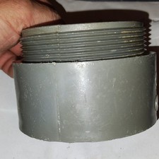 PVC Pipe Nipple 3 1/2 in 88.9 mm Diameter Threaded Gray MPN 50635 Cantex Male