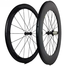 Carbon Fiber Road Bicycle Wheelset 700C 25mm Width 60mm/88mm Depth Clincher