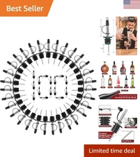 100 Pack Stainless Steel Liquor Pour Spouts with Dust Caps for Perfect Pours