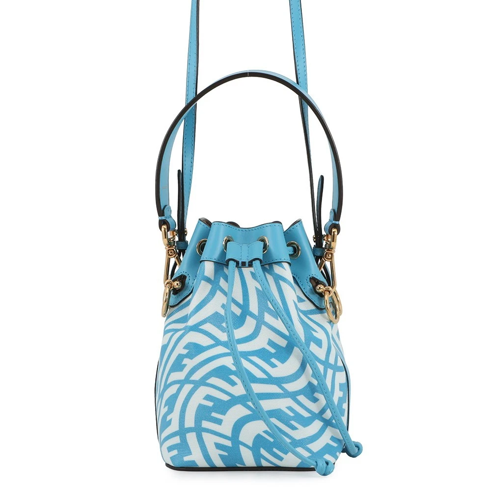 Fendi — FENDI Mini Montresor 2WAY Bag PVC/Leather Blue/White 8BS010