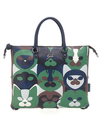 Gabs Transformable Backpack Hobo Shopper Tote Top Case Art Print Blue Woman