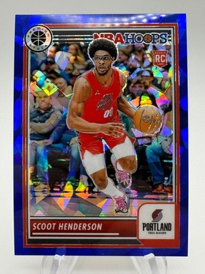 2023-24 Premium Stock SCOOT HENDERSON Blue Cracked Ice Rookie /99 #137