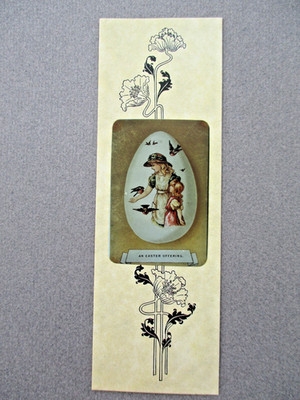 Kunst LESEZEICHEN Ein Osterangebot kleines Mädchen Osterei Vögel Jugendstil Mohn