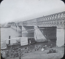 A-Kasr-El Nil Bridge, Cairo Egypt, Williams Brown Earl Magic Lantern Glass Slide