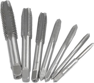 Fixinus 7-Piece Metric HSS Thread Tap Set M3-M12 Hand Tapping Tool Kit