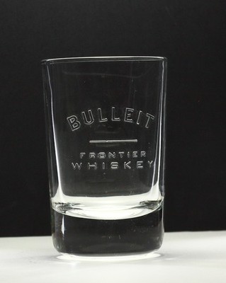Bulliet Bourbon Frontier Whiskey Oval Embossed Glass Double Shot