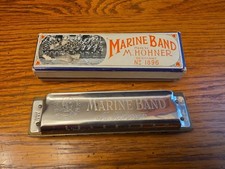 Vtg Hohner Marine Band Harmonica No. 1896 Original Box Germany Key G READ
