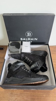 Balmain Paris Men's High-Top Sneakers Black/Gray Brown Rubber Sole New Box