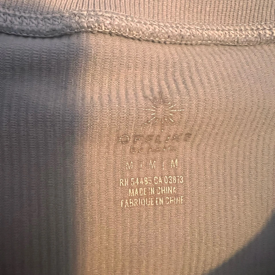 Camisa Atlética Offline by Aerie Acanalada Recortada Manga Larga M Foto 2 de 4