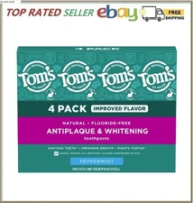 Tom's of Maine Antiplaque and Whitening Toothpaste, 4.7 oz, 4-pack