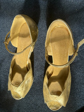 Champion Ballroom Dance Shoes size 5 7 1/2 Gold leather