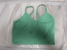 Z By Zella Green Sleeveless Ribbed Workout Top Sports Bra NWT Size M