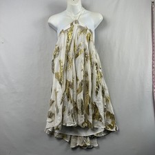 Pinnacle by Shruti Sancheti Anthropologie Halter Dress Medium Metallic Holiday