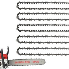 5 Pack Chainsaw Chain 16 Inch 3/8" LP Pitch .043" Gauge 56 Drive Links Fits EGO