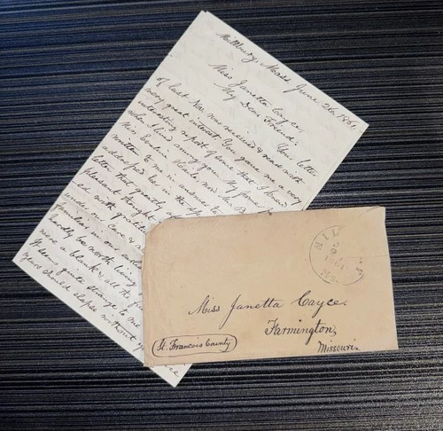 Original Letter From American Civil War, 1860’s, Missouri, Envelope Included