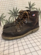 DANNER Bull Run Moc 6" Toe USA Leather Work Boots Brown 15564 Mens 13 D **READ**