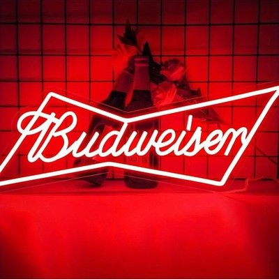 Budweiser Bier Neon LED Schild Hausbar Pub Party Weihnachtsgeschenk UK kostenloser Versand