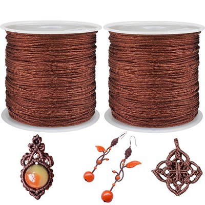 Brown Nylon Beading Cord,100 Yards 0.8mm Nylon String Cord Macrame Thread for...