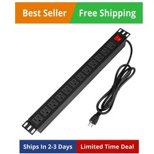 Power Strip Surge Protector Rack-Mount PDU, 12-Outlet Power Strip with Switch...