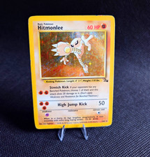 WOTC Hitmonlee 7/62 Holo Rare English Pokémon Card (1999) Vintage Fossil Set MP
