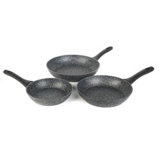 Image of Salter Frying Pan Set 3 Piece Non-Stick Megastone 20/24/28cm Forged Aluminium