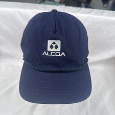 Vintage Alcoa Snapback Rope Blue Trucker Hat Cap Swingster Made in USA