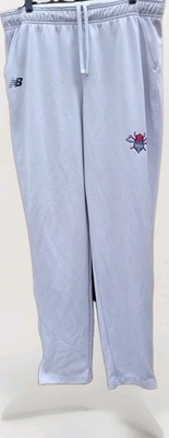 New Balance Sz.XL Elastic Waistband Track Pants,Solid Gray w/FWB Vikings Logo