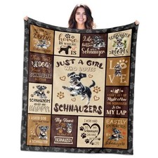 Gifts for Women Mom Throw Blankets 60''x50''s Dog Gift for Schnauzer 60 50