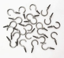 IDEALSV 50 Pcs 304 Stainless Steel Screw Ceiling Hooks 7/8 Inch Cup Hook Sc...
