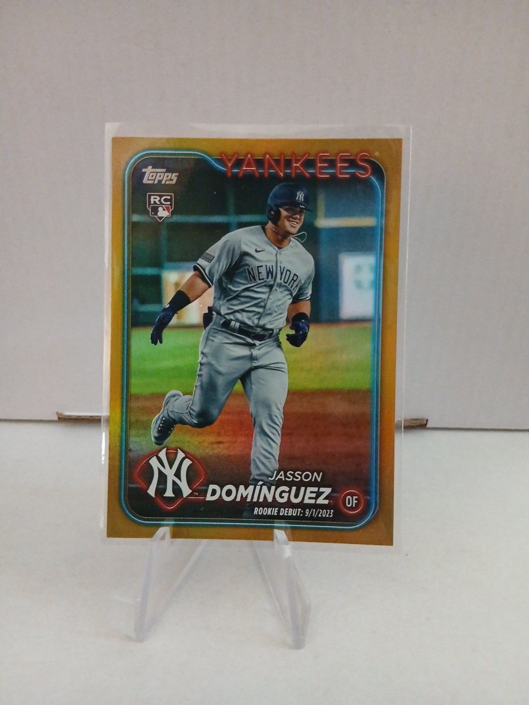 2024 Topps Update Series - Rookie Debut Jasson Dominguez Gold Rainbow Foil (RC)