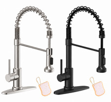 Kitchen Sink Faucet Stainless steel Single Handle Pull Down Sprayer Swivel Mixer