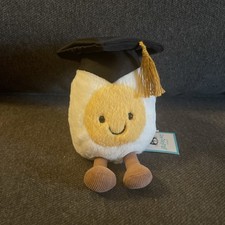 Jellycat NWT Graduation Egg Plush Stuffed Authentic Amuseables Small Boiled