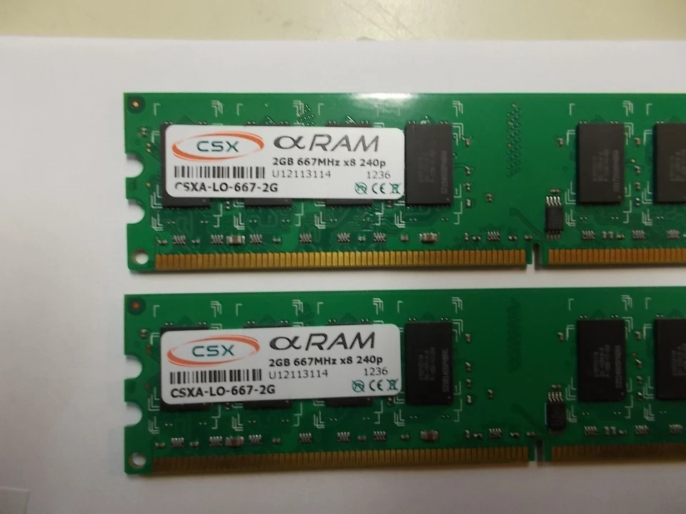 2 x CSX alpha RAM, 2GB 667 MH x 8, 240p - 666 - DDR2 RAM, CXSA-LO.667-2G, #SU_92 - Bild 2 von 2