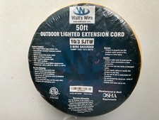 50' 10/3 Podświetlany wytrzymały 3-wylotowy przedłużacz SJTW - 10AWG 3C 50FT WEJŚCIE/WYJŚCIE