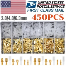 450pc Assorted Insulated Electrical Wire Terminal Crimp Connectors Spade Set Kit