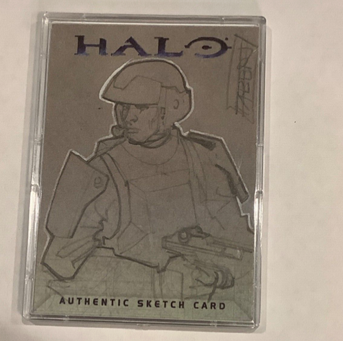 Halo XBOX Trading Card 2007 Topps David Fabbri artIt’s Sketch 1/1 UNSC soldier - Picture 3 of 3