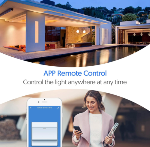 Smart Switch Aplicación de Voz y Control Remoto, Interruptor Google&Alexa Balancín de Un Polo - Imagen 3 de 9