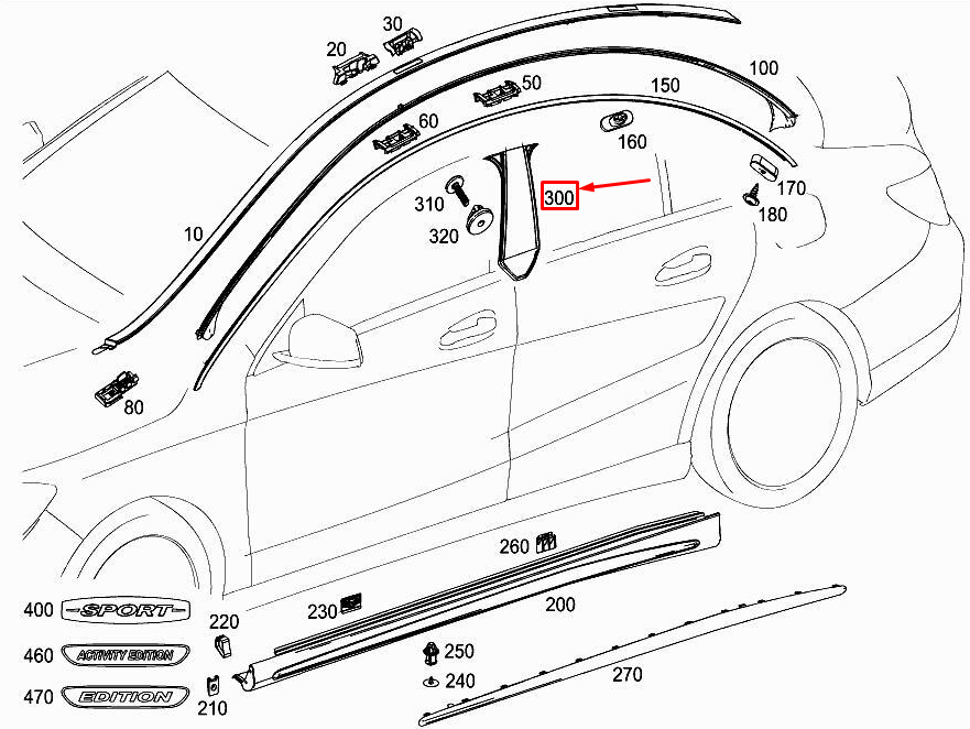 Neu MERCEDES-BENZ CLA Coupe C117 Rechte B-Säulenverkleidung A1176900279 Original