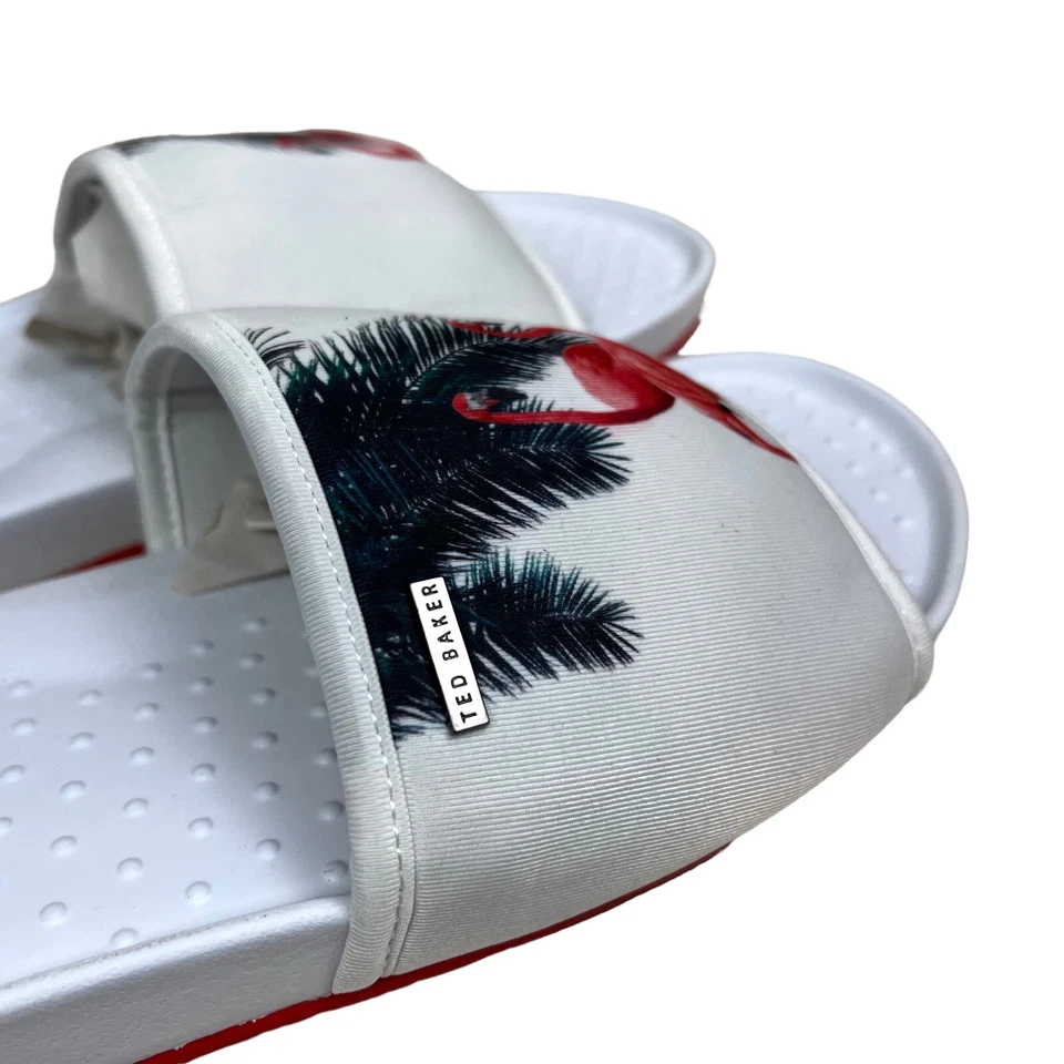 Sandalias Ted Baker Sauldi 2 Diapositivas Soporte Arco Flamenco Blanco Hombres Talla US 13 Foto 2 de 4