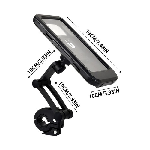 Motorcycle Bike Handlebar Phone Mount Holder Waterproof Case for iPhone Samsung - Picture 3 of 7