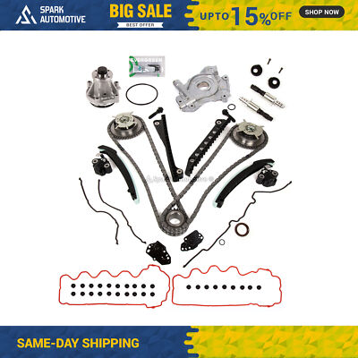 Timing Chain Kit Cam Phaser VCT Selenoid Oil Water Pump Fit 07-10 Ford 5.4L 24V
