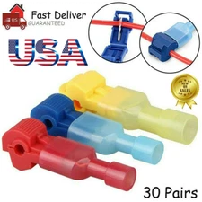 60Pcs T-Tap Splice Wire Connector Insulated Spade Electrical Crimp Terminals Kit