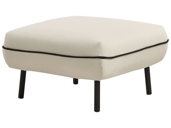 Ottomane Stoff Beige Quadratisch Mit Schwarzem Metallgestell Biese Tonsberg-image