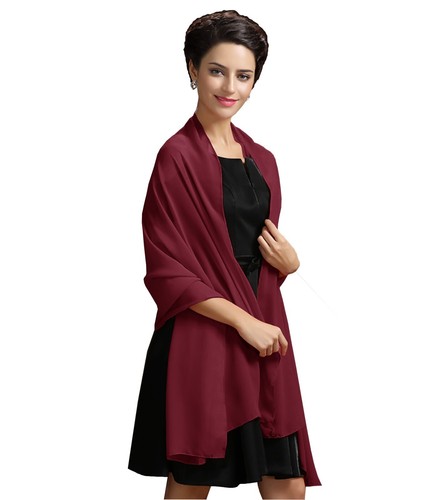 Plain Chiffon Neck Scarf Lightweight Sheer Wrap Shawl Wedding Party - Picture 5 of 13