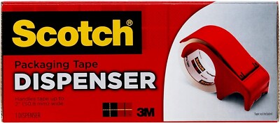 3M Scotch Packaging Tape Hand Dispenser - DP300-RD Packing Sealing Roll Cutter