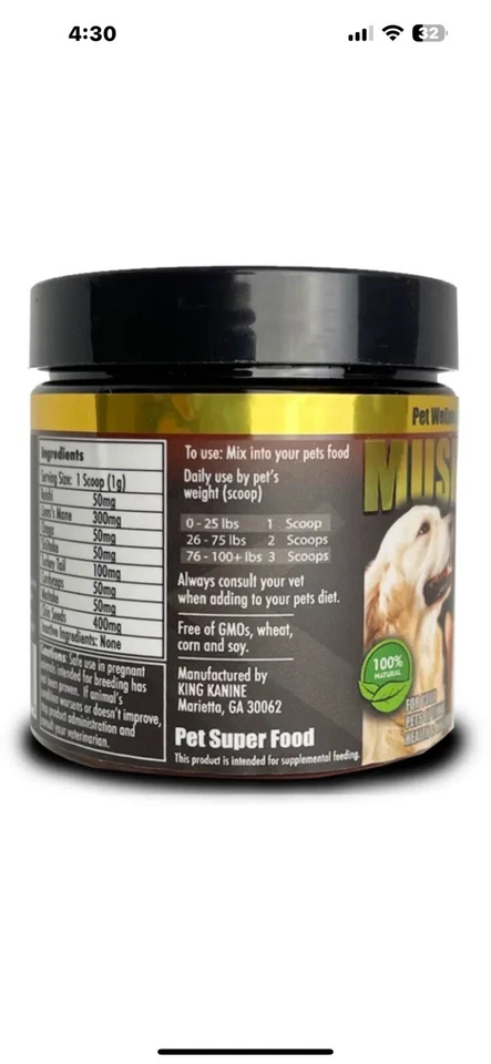 KING KANINE | Green Immune Plus+ Super Food. Multivitamins and Minerals! - Image 2 of 3