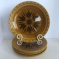 Vintage Homer Laughlin Golden Harvest 10.25" Dinner Plates Retro 1970 Set Of 6