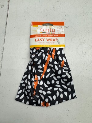 Cantu Double Layer Extra Wide Black White Dot Print Easy Wrap Womens One Size